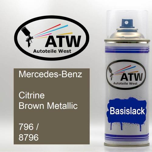 Mercedes-Benz, Citrine Brown Metallic, 796 / 8796: 400ml Sprühdose, von ATW Autoteile West.
